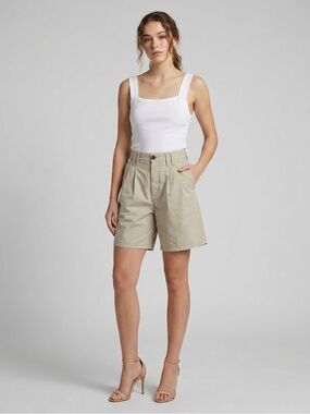 Citizens of Humanity Eugenie Bermuda Shorts - 28 -Khaki High Rise- MSRP $198